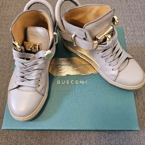 NEW Buscemi 100 MM Flat Womens hightop sneakers Perla